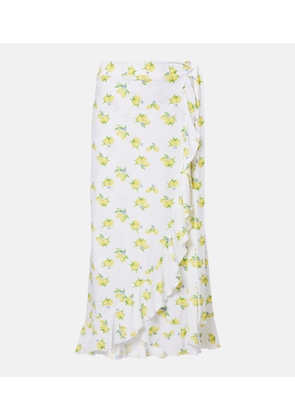 Melissa Odabash Printed ruffled wrap skirt