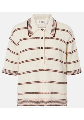 Rohe Striped cotton-blend polo shirt
