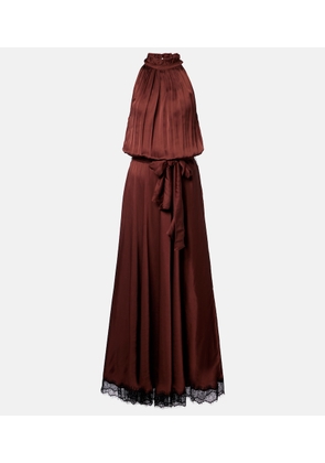 Poupette St Barth Nina halterneck satin maxi dress