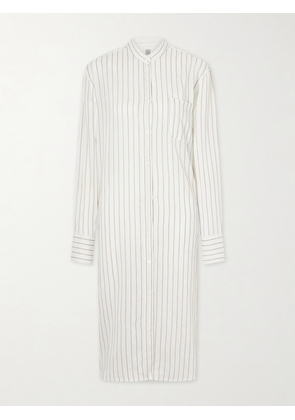 TOTEME - Striped Voile Midi Dress - White - DK32,DK34,DK36,DK38,DK40,DK42,DK44