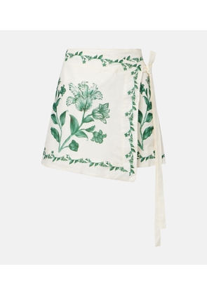 Agua by Agua Bendita Luna floral linen beach cover-up