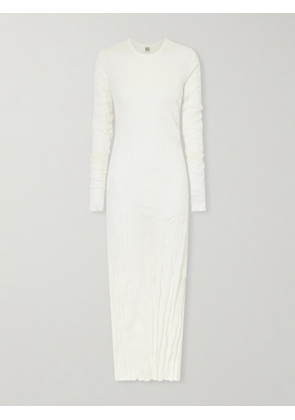 TOTEME - Column Crinkled Maxi Dress - White - xx small,x small,small,medium,large,x large
