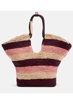 Zimmermann Goldentime Small raffia tote bag