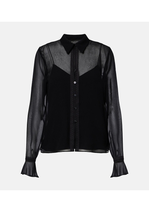 Gucci Lace-trimmed silk georgette shirt