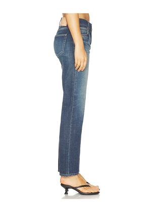 Moussy Vintage Leverett Slim Straight Jeans in Blue. Size 25. Also in 24, 26, 27, 28, 29, 30, 31.