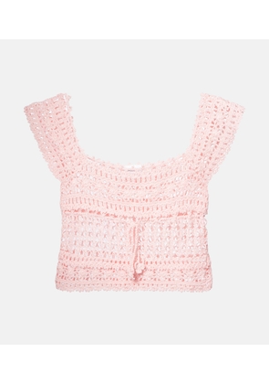 Anna Kosturova Deauville crochet cotton crop top