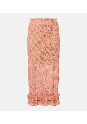 Anna Kosturova Rosette crochet cotton maxi skirt