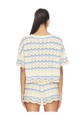 LSPACE Sunchaser Top in Blue,Lemon. Size XS. Also in M, L, XL.