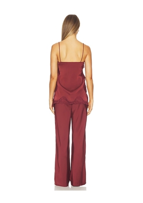 MADISON THE LABEL Mela Set in Burgundy. Size XS. Also in L, M, S.
