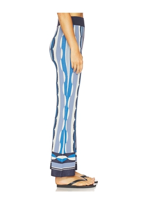 MISA Los Angeles Marla Pant in BlueGeo Stripe Knit in Blue. Size XXS. Also in XS, S, M, L.