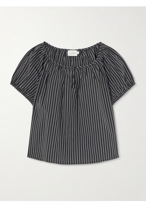 Deiji Studios - Striped Organic Cotton-poplin Top - Gray - xx small,x small,small,medium,large,x large