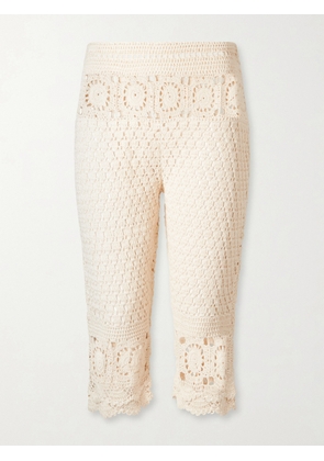 ALIX OF BOHEMIA - Aletta Mandala Crochet Cotton Capri Pants - Neutrals - x small,small,medium,large,x large