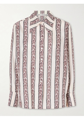 ALIX OF BOHEMIA - Dana Printed Silk-satin Shirt - Burgundy - x small,small,medium,large,x large