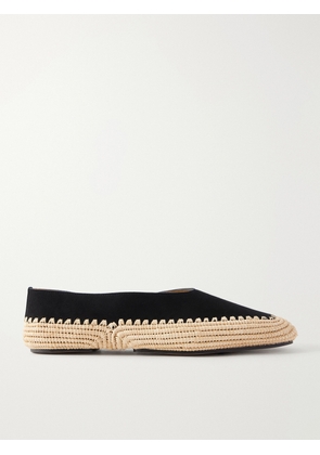 Gabriela Hearst - Suede And Raffia Ballet Flats - Black - IT36,IT36.5,IT37,IT37.5,IT38,IT38.5,IT39,IT39.5,IT40,IT40.5,IT41,IT41.5,IT42