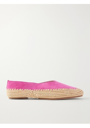 Gabriela Hearst - Suede And Raffia Ballet Flats - Pink - IT36,IT36.5,IT37,IT37.5,IT38,IT38.5,IT39,IT39.5,IT40,IT40.5,IT41,IT41.5,IT42