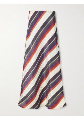 Christopher John Rogers - Morris Striped Crinkle-satin Maxi Skirt - Multi - US0,US2,US4,US6,US8,US10,US12