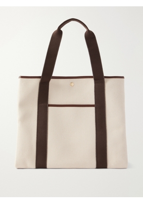 RUE de VERNEUIL - Large Leather And Webbing-trimmed Canvas Tote - Neutrals - One size