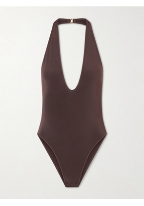 Zimmermann - Luna Halter Jersey Bodysuit - Brown - 0,1,2,3,4