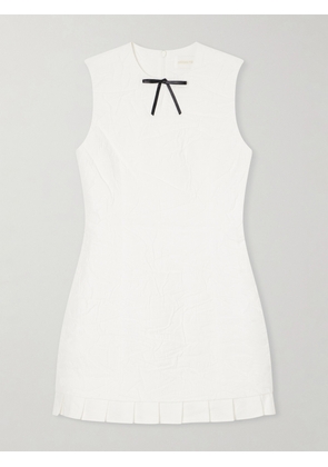 SHUSHU/TONG - Bow-detailed Cotton Mini Dress - White - UK 6,UK 8,UK 10,UK 12,UK 14