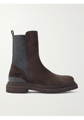 Brunello Cucinelli - Bead-embellished Suede Chelsea Boots - Brown - IT36,IT36.5,IT37,IT37.5,IT38,IT38.5,IT39,IT39.5,IT40,IT40.5,IT41