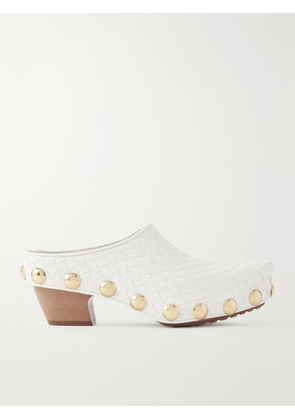 Bottega Veneta - Gondola Studded Intrecciato Leather Clogs - White - IT36,IT37,IT38,IT39,IT40,IT41,IT42