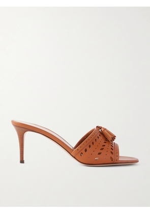 Gianvito Rossi - 70 Laser-cut Leather Mules - Brown - IT35,IT36,IT36.5,IT37,IT37.5,IT38,IT38.5,IT39,IT39.5,IT40,IT40.5,IT41,IT41.5,IT42