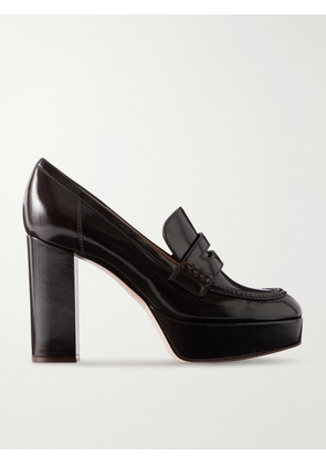 Gianvito Rossi - Hadden Nuit 70 Leather Platform Pumps - Brown - IT35,IT36,IT36.5,IT37,IT37.5,IT38,IT38.5,IT39,IT39.5,IT40,IT40.5,IT41,IT41.5,IT42