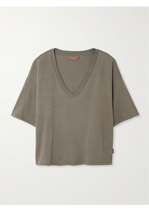Jamie Haller - The V Tee Oversized Cotton-jersey T-shirt - Green - x small,small,medium,large