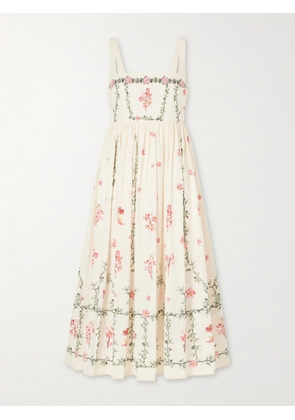 Agua by Agua Bendita - Barbara Floral-printed Cotton Midi Dress - Neutrals - x small,small,medium,large,x large