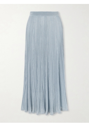 Zimmermann - Aster Ribbed Metallic Midi Skirt - Blue - 00,0,1,2,3,4