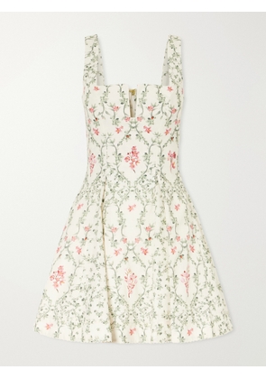 Agua by Agua Bendita - Cauca Tiered Floral-print Cotton Mini Dress - Neutrals - x small,small,medium,large,x large