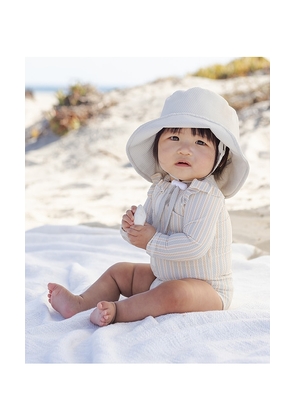 QUINCY MAE Byron Rashguard One Piece Swimsuit in Blue. Size 12-18M. Also in 2-3yr, 4-5yr.