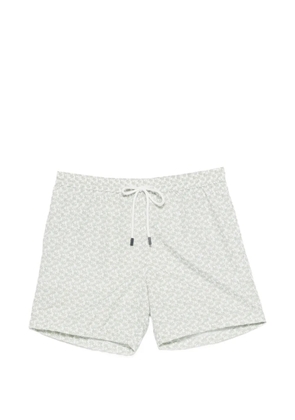 Barba palm-tree print swim shorts - White