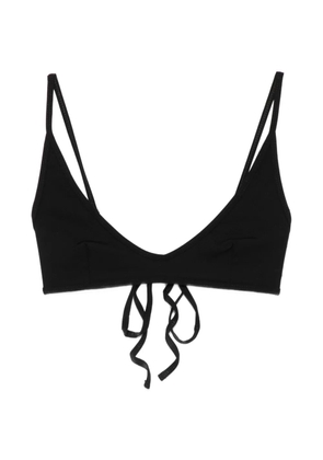 TOTEME Scoop-neck tie-fastening bikini top - Black