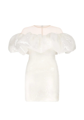 David Koma sequin-embellished ruffled dress - White