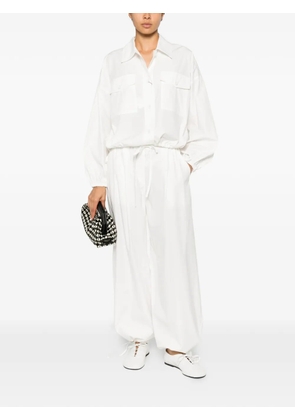 Weekend Max Mara drawstring wide-leg trousers - White