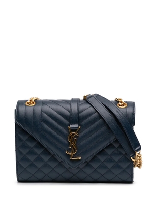 Saint Laurent Pre-Owned 2018 Medium Grain De Poudre Triquilt Monogram Envelope Bag shoulder bag - Blue