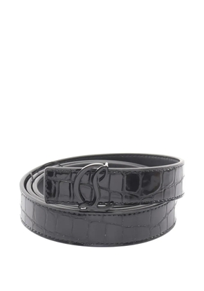 Christian Louboutin Pre-Owned CL logo croc-embossed belt - Black