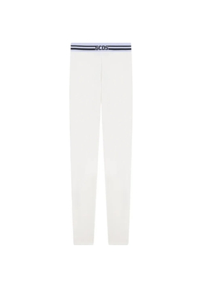 GCDS logo-waistband leggings - White