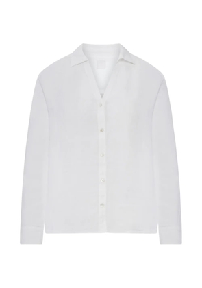 120% Lino long-sleeve linen shirt - White