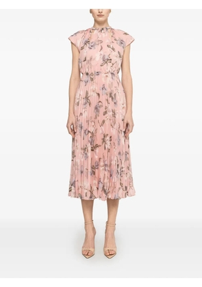 NISSA floral-print pleated dress - Pink
