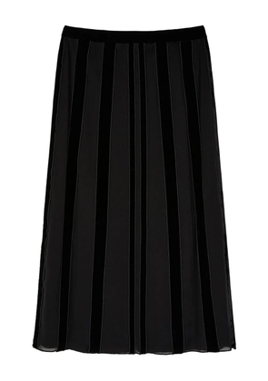 Ports 1961 velvet-panelled midi skirt - Black