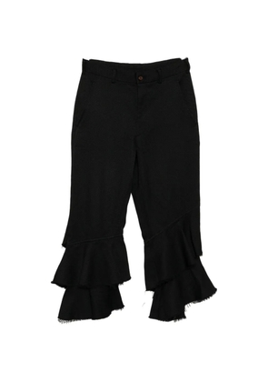 Comme Des Garçons Black ruffled frayed-edge trousers