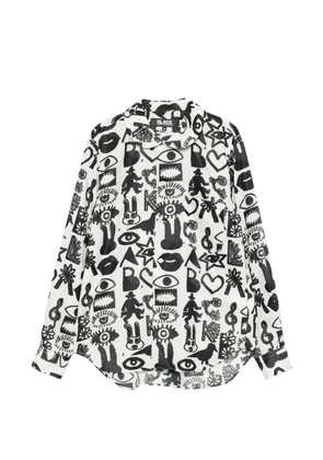 Comme Des Garçons Black graphic-print shirt - White