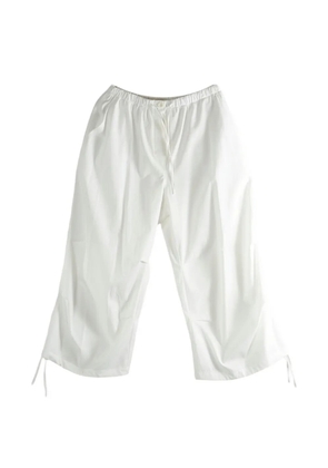 Amomento drawstring-cuff wide-leg capri trousers - White
