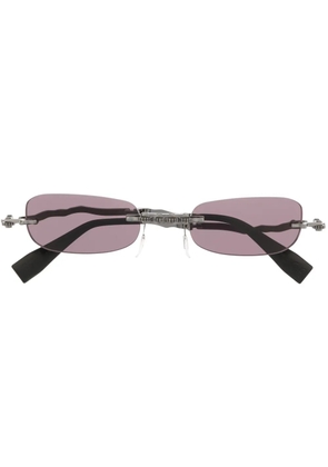 Kuboraum sculpted-arms rectangle-frame sunglasses - Silver
