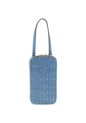 PINKO Love Birds Diamond braided smartphone holder - Blue