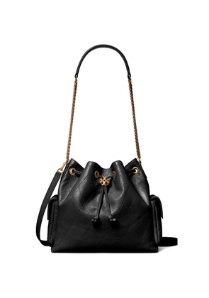 Tory Burch Charlie quilted drawstring shoulder bag - Black