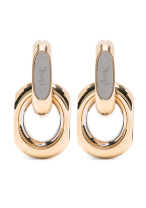 Saint Laurent logo earrings - Gold