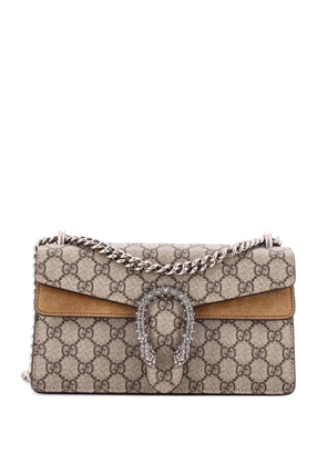 Gucci Pre-Owned Dionysus Bag GG Coated Canvas with Crystal Embellished Metal Small shoulder bag - Brown